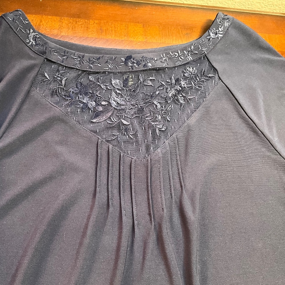 Dark Periwinkle, long sleeve slinky top from White House Black Market. Elegant. - Picture 4 of 9